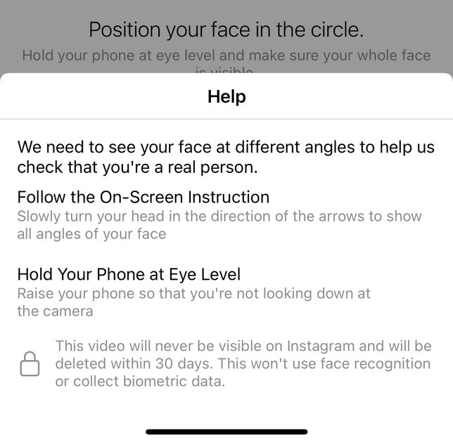 Instagram* просит пользователей сделать видеоселфи для доказательства, что они не боты