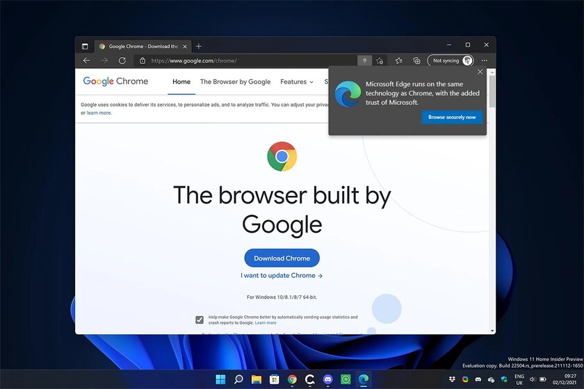 Microsoft креативно предостерегает пользователей от Chrome прямо перед его скачиванием