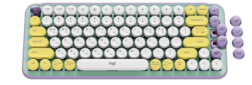 Logitech представила клавиатуру с эмодзи, яркую мышку и коврик