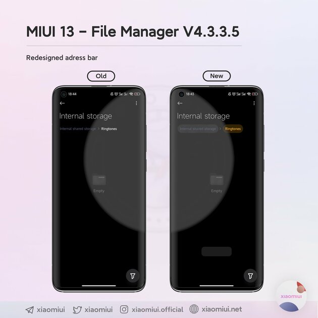 Xiaomi обновила дизайн файлового менеджера в MIUI 13. Он довольно странный