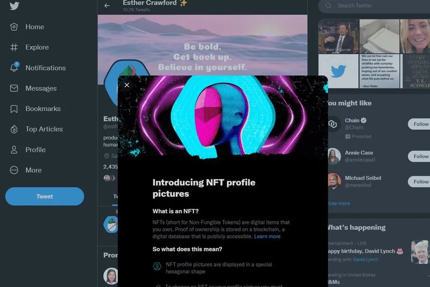 Шестиугольники вместо кругов: в Twitter можно прикрепить NFT-аватар