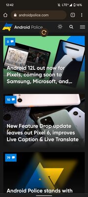 Chrome 100 теперь полноценно перекрашивается под обои Android. Выглядит спорно