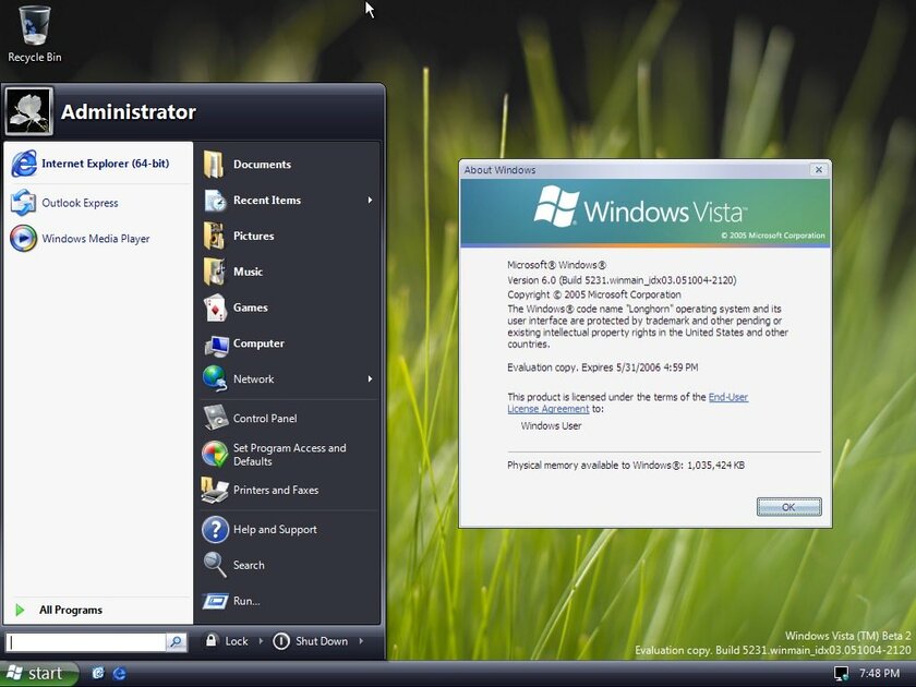 В сети нашли редчайшую сборку Vista в стиле Windows XP