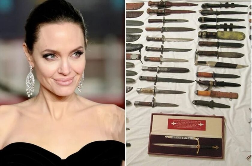 10 странных хобби знаменитостей. Например, Анджелина Джоли собирает ножи