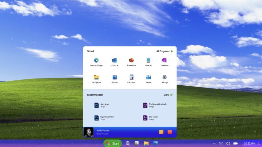 Если бы Windows XP вышла в 2022 году, она бы выглядела так. ИДЕАЛЬНАЯ!