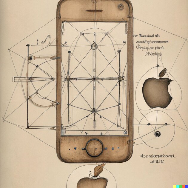 Нейросеть показала, как Леонардо да Винчи проектировал бы iPhone