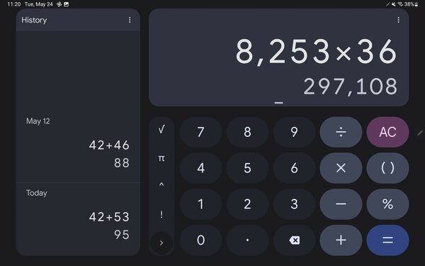 Google обновила калькулятор для планшетов и добавила его в шторку