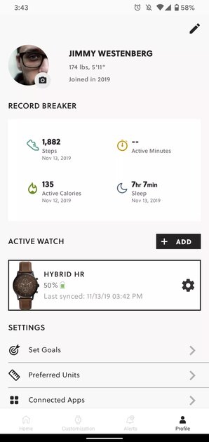 Когда хочешь умные часы, но обожаешь стрелки: обзор Fossil Hybrid HR — Фирменное приложение. 6