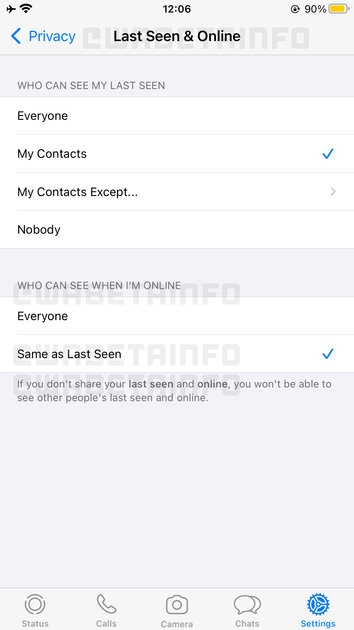 Пользователи WhatsApp на iPhone смогут оставаться невидимками, скрывая статус онлайн