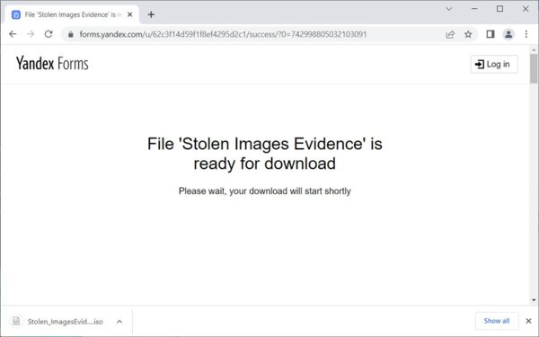 A banking trojan is distributed through Yandex.Forms