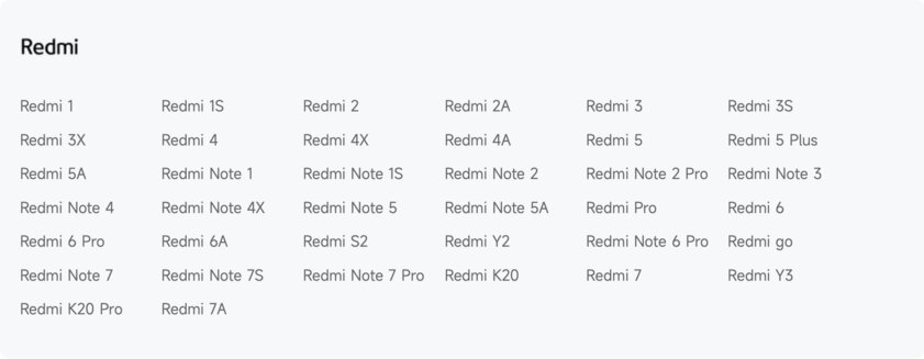 Xiaomi расширила список смартфонов, которые больше никогда не получат обновления