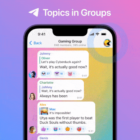 В Telegram появились темы в группах, расшифровка видеосообщений и несколько ников