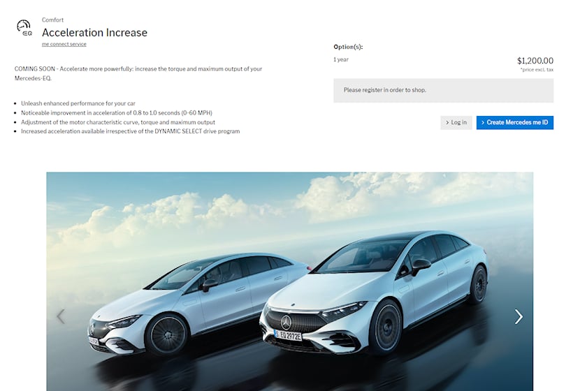 Больше мощности по подписке: Mercedes-Benz продаёт 88 лошадиных сил за 1200 долларов в год