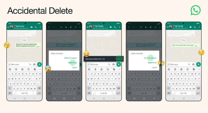 В WhatsApp теперь можно отменить удаление сообщения: на это дают 5 секунд