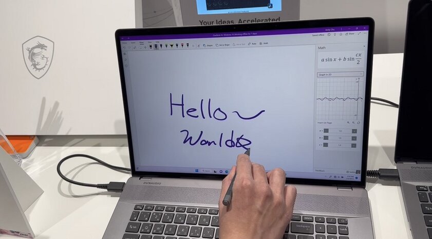 MSI показала необычный стилус: им можно писать как на экране ноутбука, так и на бумаге