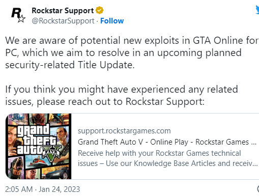 Rockstar не может закрыть уязвимость GTA Online: она позволяет банить и удалять аккаунты игроков