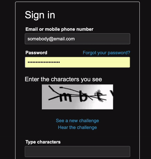 A new type of captcha appears on websites.  Moving and very annoying