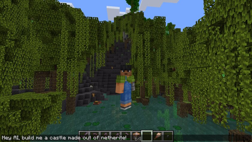 Microsoft тестирует чат-бот в Minecraft: ИИ будет строить здания за игрока