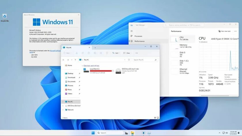 Новую сборку Windows 11 Pro Live11 можно запускать прямо из оперативной памяти