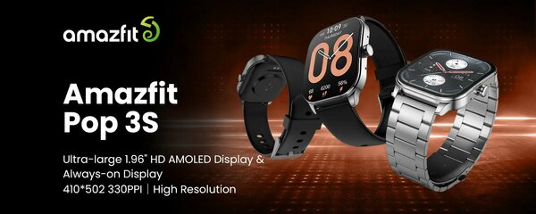Представлены Amazfit Pop 3S — стильные часы с AMOLED-дисплеем и динамиком. Можно звонить