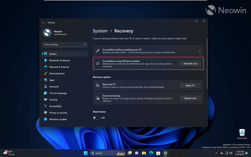 Переустанавливать Windows больше не придётся: Microsoft реализовала функцию ремонта системы