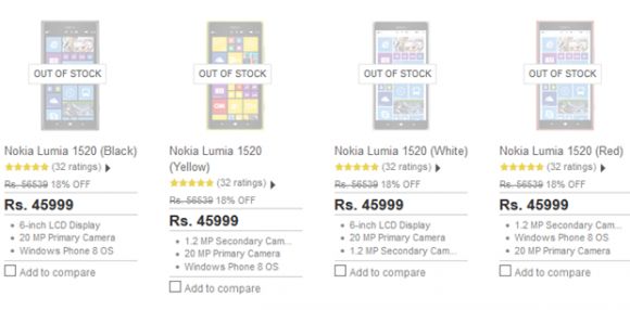 В Индии закончились все запасы Nokia Lumia 1520