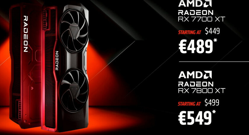 AMD представила Radeon RX 7800 XT и RX 7700 XT: видеокарты заметно мощнее оппонентов от NVIDIA