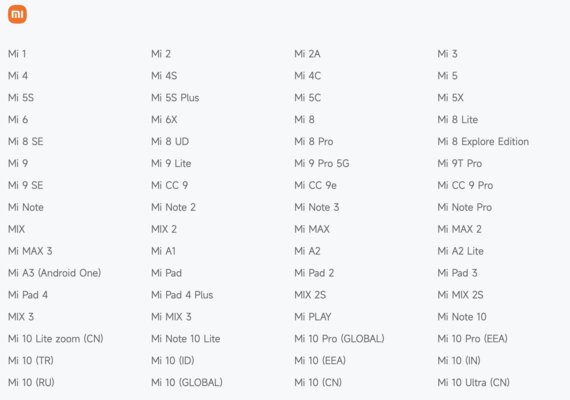 Xiaomi расширила список смартфонов, которые больше никогда не получат обновления