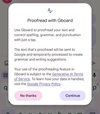 Google начинает внедрять ИИ-функцию проверки правописания в Gboard на Android
