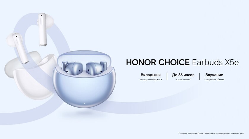 Наушники HONOR CHOICE Earbuds X5e и X5 Lite уже в России: качественный звук и отчётливые басы