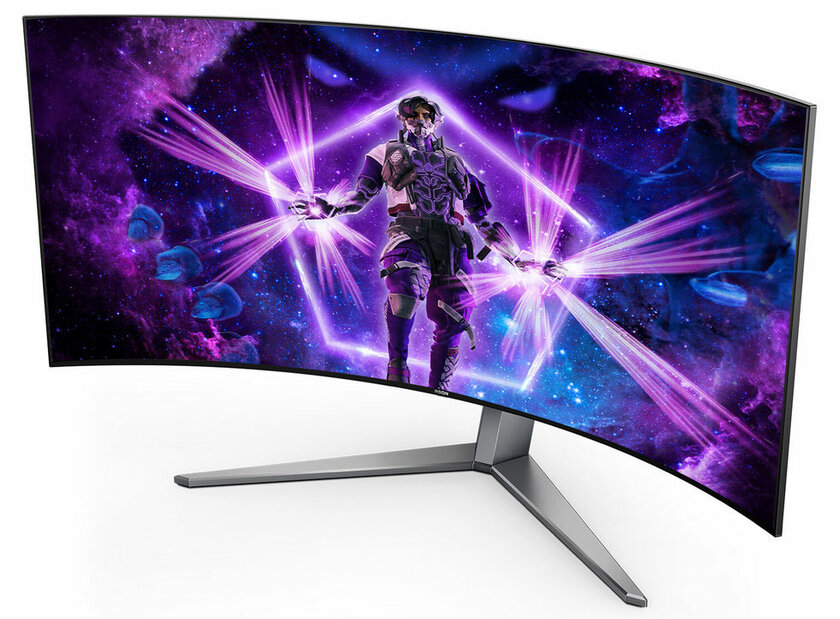 OLED, 240 Гц и 44 дюйма: AOC представила слегка изогнутый игровой монитор