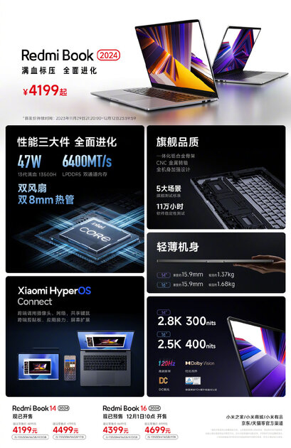 Xiaomi обновила ноутбуки Redmi Book 14 и 16: новейший процессор Intel, дисплей 120 Гц и цена лояльная