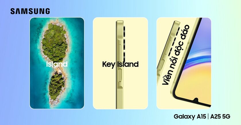 Galaxy A15 и A25 получили новый элемент дизайна Key Island — вздутые кнопки