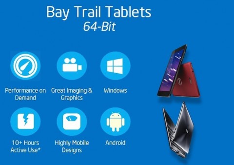 Планшеты на Android с 64-битными процессорами Intel Bay Trail появятся весной