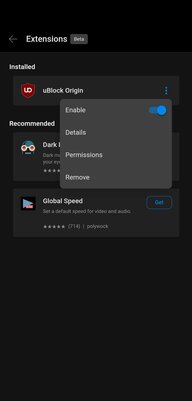 В браузере Edge для Android появилась поддержка расширений: список