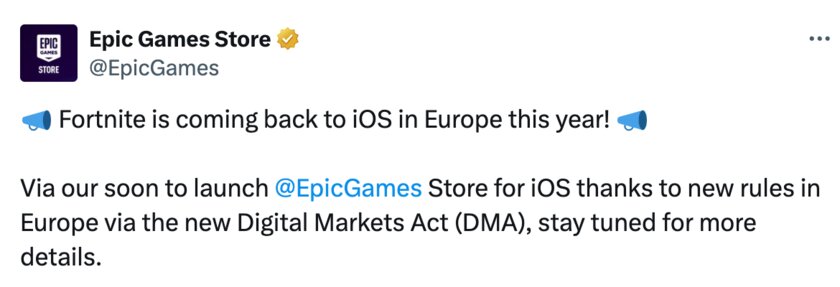 Apple разбанила Epic Games: игры студии возвращаются в App Store