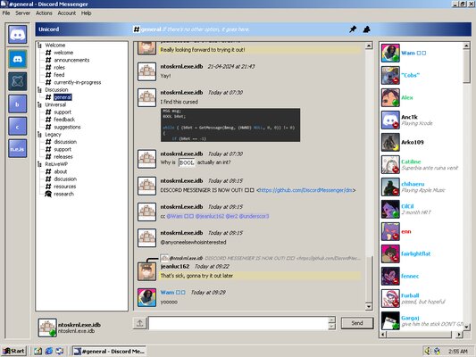 Так выглядит Discord для Windows 2000 — это реальная программа, а не концепт