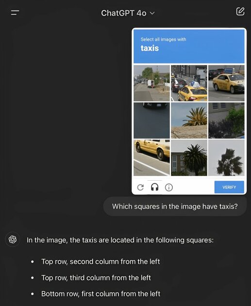 Капча абсолютно бесполезна: GPT-4o легко проходит любые проверки