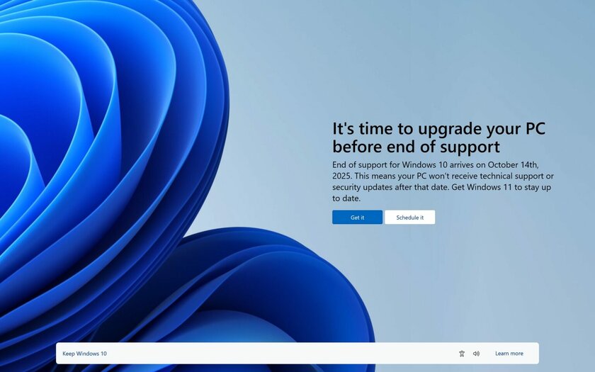 Пользователи Windows 10 жалуются на большой баннер, призывающий перейти на Windows 11