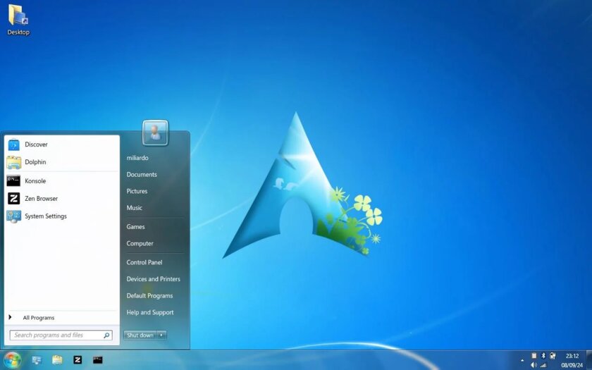 Arch Linux с интерфейсом в стиле Windows 7 — что может быть лучше?