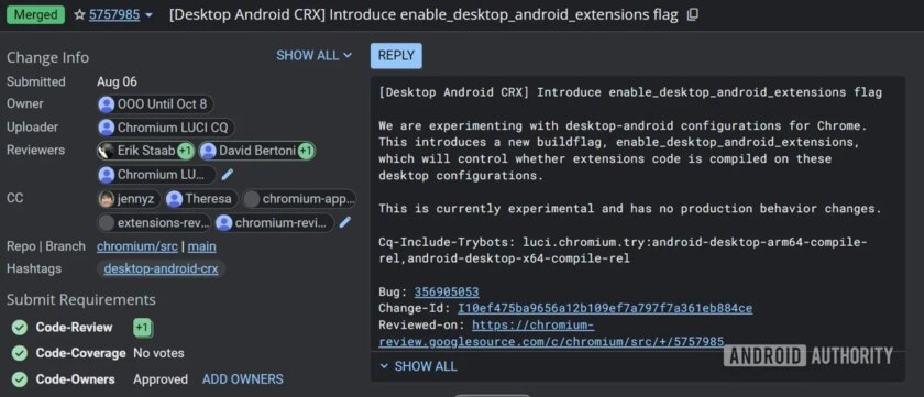 Google тестирует Chrome для Android с поддержкой расширений