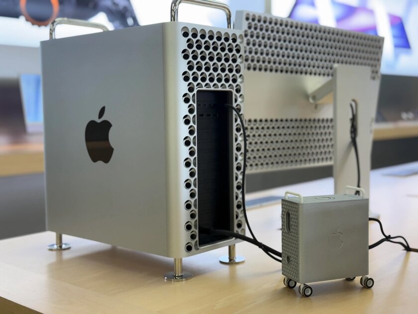 Энтузиаст напечатал корпус в стиле Mac Pro для нового Mac mini. Да, колёса тоже на месте