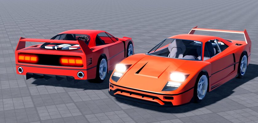 Как вам моделька ретро Ferrari F40 от разработчика гоночного симулятора в Roblox?