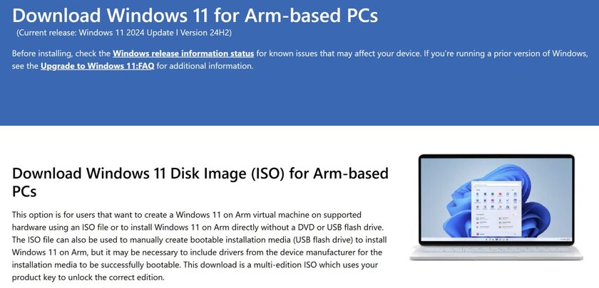 Microsoft выпустила ISO-образ Windows 11 для компьютеров ARM