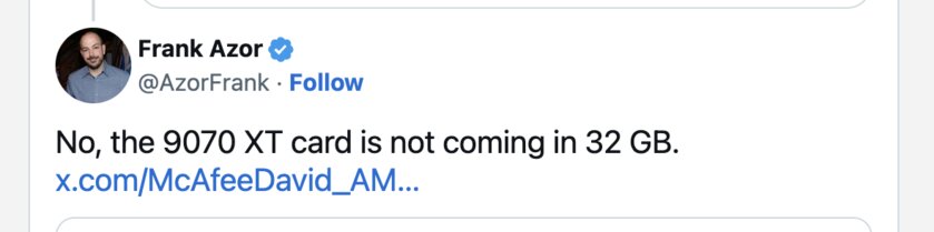 Слухи не подтвердились: RX 9070 XT не получит 32 ГБ видеопамяти