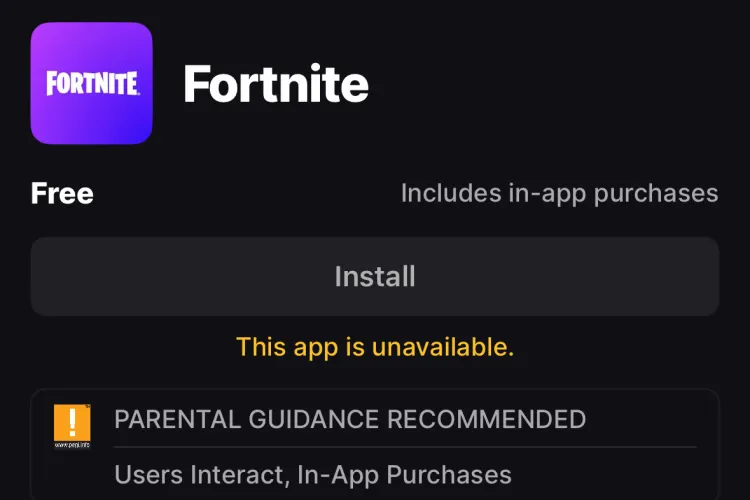 Apple затягивает с размещением Fortnite в App Store — игра недоступна по всему миру