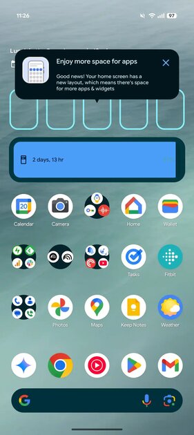 Обзор Android 16 в картинках: вот что Google уже изменила в системе — Новые размеры сеток приложений. 1