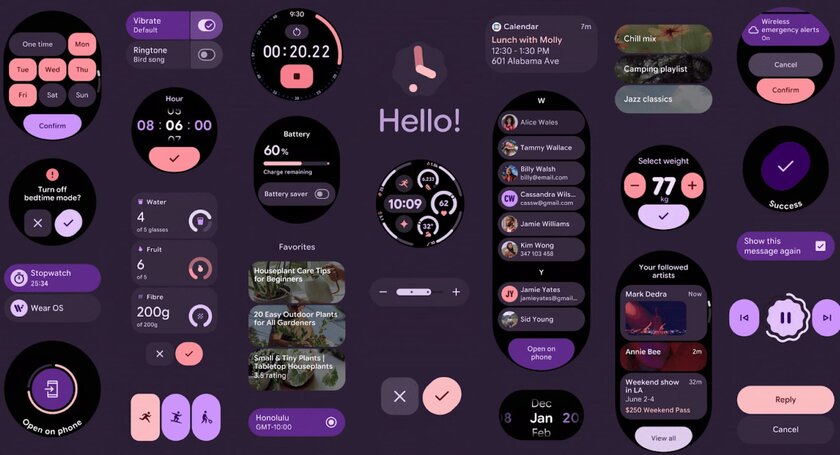 Первый взгляд на Wear OS 6 с новым дизайном Material 3 Expressive