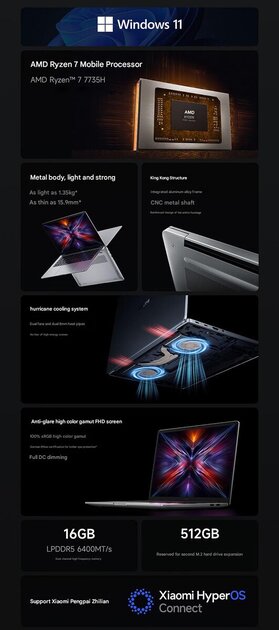 Xiaomi выпустила ноутбук Redmi с Ryzen 7000 — компактный, мощный и цена отличная