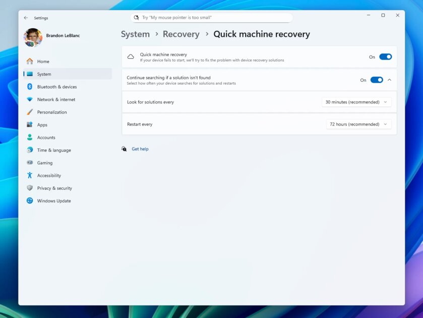 В Windows 11 появится функция «Быстрое восстановление машины»: чем полезна